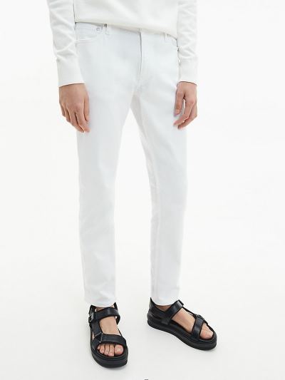 Calvin Klein Ruhák HU768923 | Calvin Klein Slim Férfi Farmernadrág Fehér